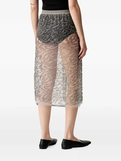 SEQUIN-EMBELLISHED MESH SKIRT