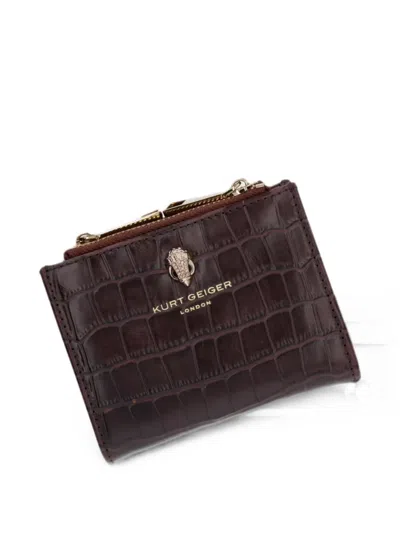 Kurt Geiger Croc-effect Eagle Wallet In Brown