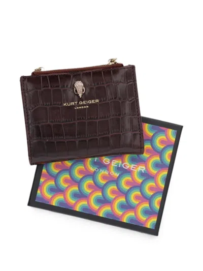 Kurt Geiger Croc-effect Eagle Wallet In Brown