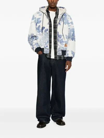 R13 Printed Drawstring Casual Jacket In Multi