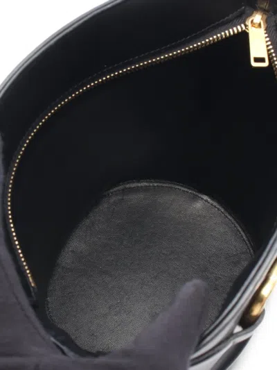 Celine 2010s Horsebit Bucket Bag In Black