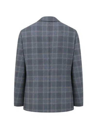 Tombolini Check-pattern Single-breasted Blazer In Blue