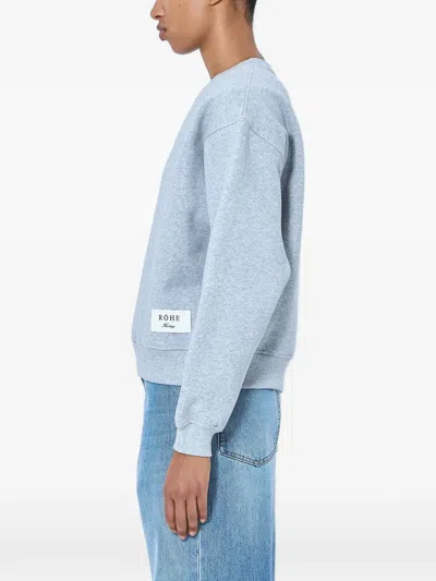 Rohe Crew Neck Ribbed-trim Sweatshirt In Blue