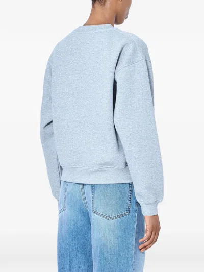 Rohe Crew Neck Ribbed-trim Sweatshirt In Blue
