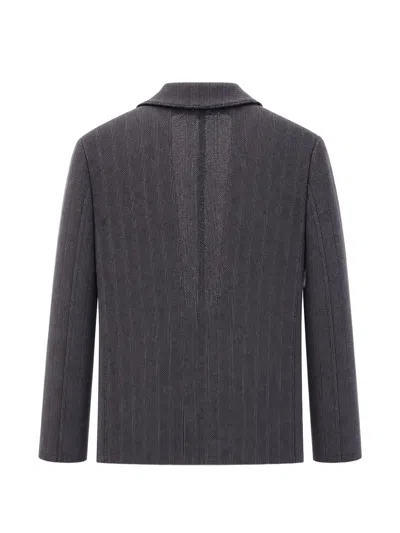 Tombolini Pinstripe-pattern Notched-lapel Jacket In Blue