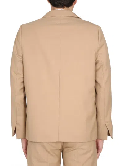 Séfr Single Breasted Blazer Notch Lapel Chest Pocket In Orange