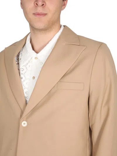 Séfr Single Breasted Blazer Notch Lapel Chest Pocket In Orange