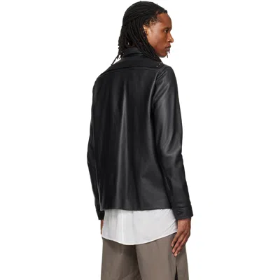 Rick Owens Black Buttoned Brad Leather Jacket In Black