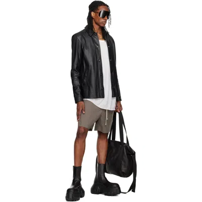 Rick Owens Black Buttoned Brad Leather Jacket In Black