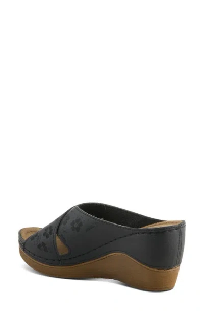 Flexus By Spring Step Wedge Sandal In Black