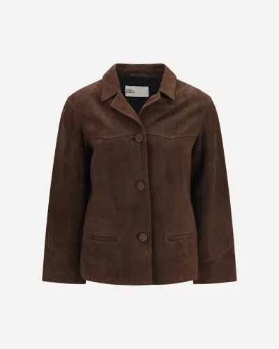 Tory Burch Brown Goatskin Jacket In Brown
