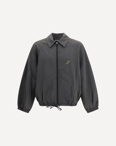 Jacquemus Hooded Jacket Elastic Cuffs Drawstring Hem In Grey