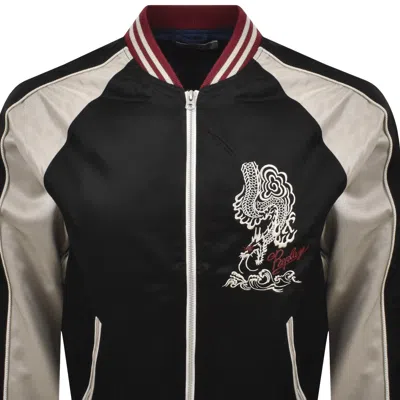 Replay Satin Bomber Jacket Black In Multi