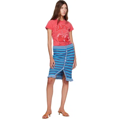 Ganni Red Baby Fit Future Cherry T-shirt In Red