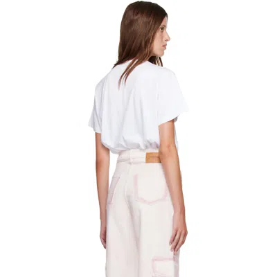 Ganni White Basic Jersey Leopard Relaxed T-shirt In White