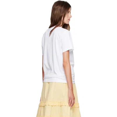 Ganni Basic Jersey Cherry Relaxed T-shirt In White