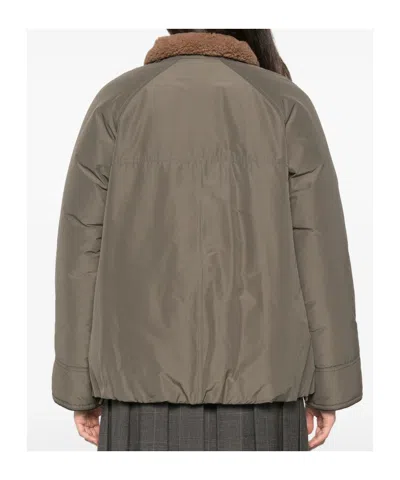 Brunello Cucinelli Shearling-collar Press-stud Jacket In Red