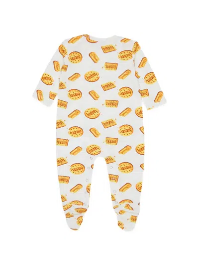Diesel Biscuit-print Footed Romper In White