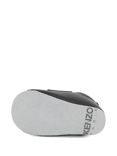 Kenzo Logo-print Touch-strap Slippers In Black