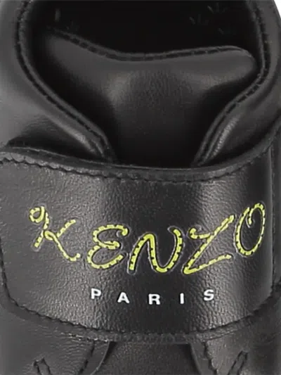 Kenzo Logo-print Touch-strap Slippers In Black