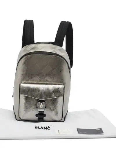 Pre-owned Montblanc Extreme 3.0 Embossed Backpack In Silver