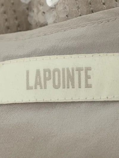 Pre-owned Lapointe Sequin Feather-trim Top In Grey