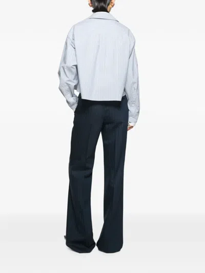Acne Studios Striped Layered-effect Shirt In Blue