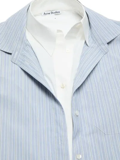 Acne Studios Striped Layered-effect Shirt In Blue
