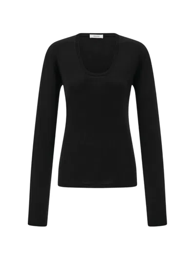 Ferragamo Lightweight Wool Top In Black