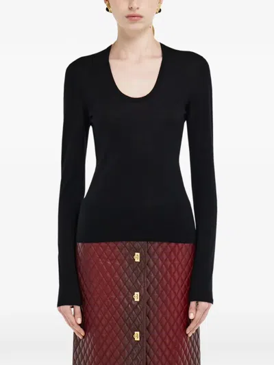 Ferragamo Lightweight Wool Top In Black