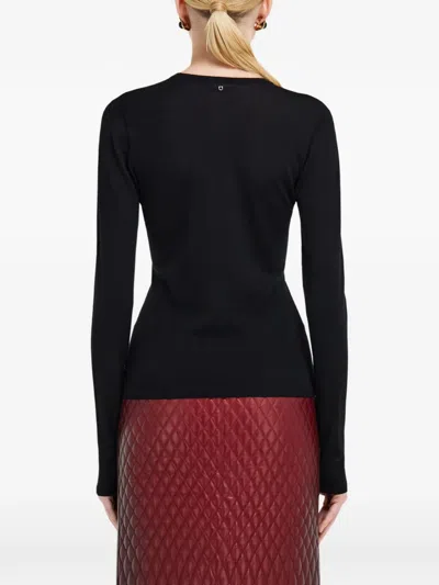Ferragamo Lightweight Wool Top In Black