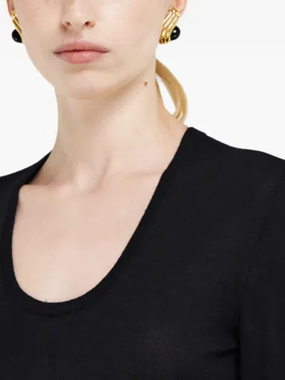 Ferragamo Lightweight Wool Top In Black
