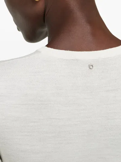 Ferragamo Lightweight Wool Top In Neutral