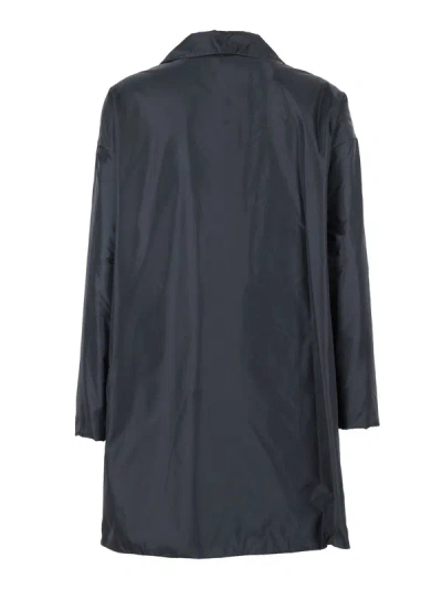 Aspesi Long Coat With Classic Collar In Blue