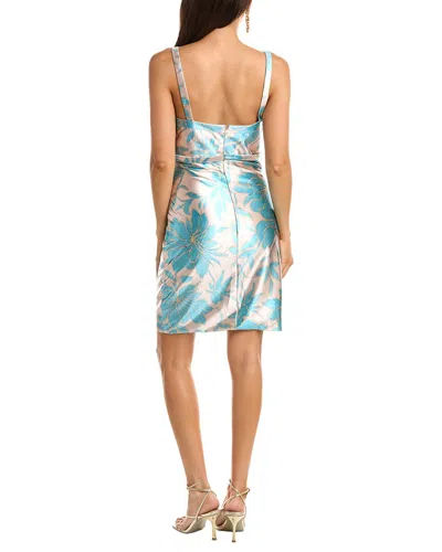 Rene Ruiz Printed Knit Mini Dress In Blue