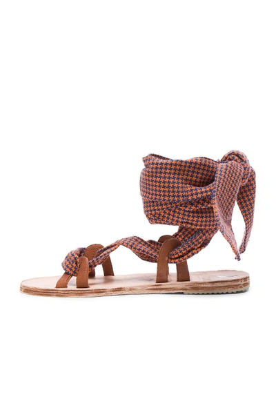Shop Brother Vellies Zanzibar Sandals In Orange,checkered & Plaid