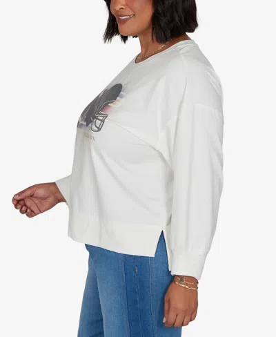Ruby Rd. Plus Size Football Graphic Terry Sweatshirt In Multi
