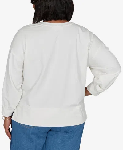 Ruby Rd. Plus Size Football Graphic Terry Sweatshirt In Multi