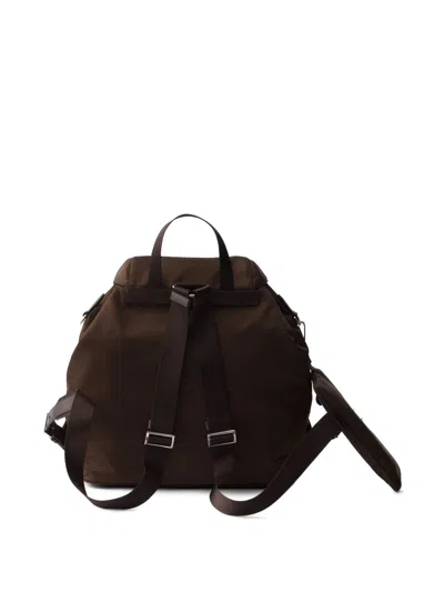 Prada Medium Re-nylon Backpack With Pouch Bags In Brown