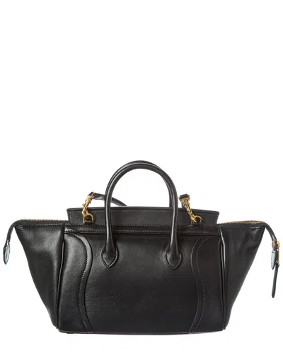 Celine Leather Shoulder Bag In Black