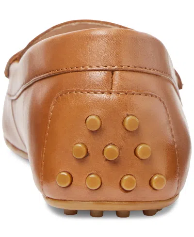 Ralph Lauren Barnsbury Nappa Leather Driver In Deep Saddle Tan In Multi