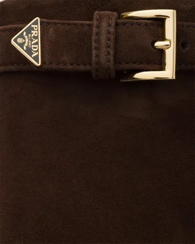 Prada Suede Boots In Brown
