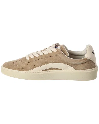 Dsquared2 Grey And White Calfskin Low-top Sneakers In Beige