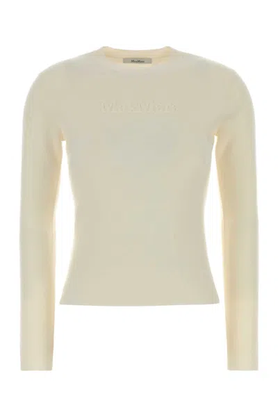 Max Mara Ivory Wool Manto Sweater In Multi