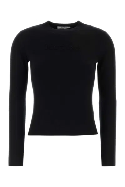 Max Mara Wool Manto Sweater Crew Neck Long Sleeves In Black