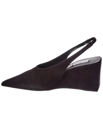 Alaïa Alaia Black Suede Open-back Wedge Shoe In Brown