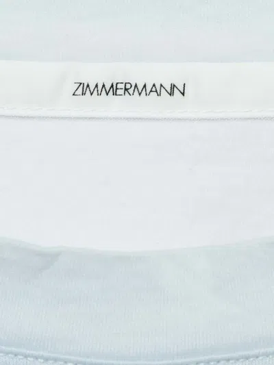 Pre-owned Zimmermann Logo-print T-shirt In Blue