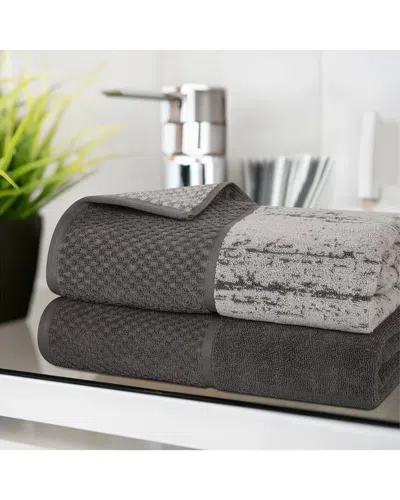 Superior Lodi Cotton 2pc Bath Sheet Set In Gray