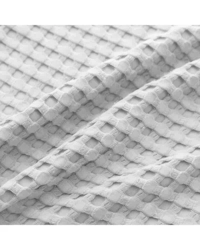 Awesome Home 300 Thread Count Waffle Large Grid Pattern Blanket In Gray