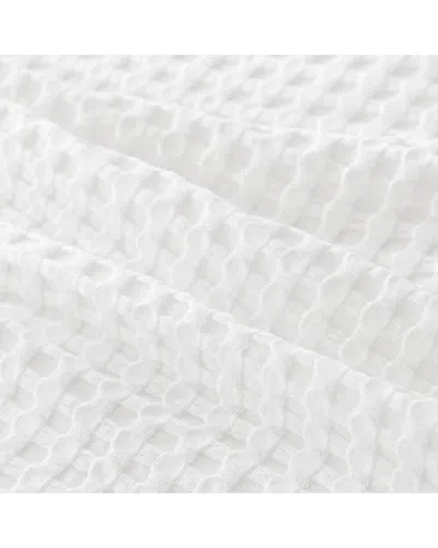 Awesome Home 300 Thread Count Waffle Large Grid Pattern Blanket In White